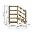 VINUOVO - MILANO - Escalier en bois 3 marches H54 cm - sans contre-marche - Palier L120 x P116 cm - Escalier rambardes des 2 côtés,Palier à droite et en face - vignette
