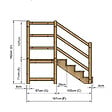 VINUOVO - MILANO - Escalier en bois 4 marches H71 cm - avec contre-marches - Palier L120 x P116 cm - Escalier rambardes des 2 côtés,Palier à droite et en face - vignette
