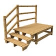 VINUOVO - MILANO - Escalier en bois 3 marches H54 cm - sans contre-marche - Palier L120 x P189 cm - Rambarde escalier et palier à gauche - vignette