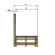 VINUOVO - MILANO - Escalier en bois 3 marches H54 cm - sans contre-marche - Palier L120 x P189 cm - Rambarde escalier et palier à gauche - vignette