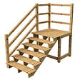 VINUOVO - MILANO - Escalier en bois 6 marches H105 cm - sans contre-marche - Palier L120 x P116 cm - Rambarde escalier gauche, palier gauche et en face - vignette