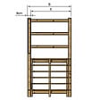VINUOVO - MILANO - Escalier en bois 6 marches H105 cm - sans contre-marche - Palier L120 x P116 cm - Rambarde escalier gauche, palier gauche et en face - vignette