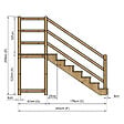 VINUOVO - MILANO - Escalier en bois 7 marches H122 cm - avec contre-marches - Palier L120 x P116 cm - Rambardes escalier et palier à droite - vignette