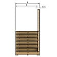 VINUOVO - MILANO - Escalier en bois 7 marches H122 cm - avec contre-marches - Palier L120 x P116 cm - Rambardes escalier et palier à droite - vignette