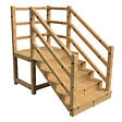 VINUOVO - MILANO - Escalier en bois 5 marches H88 cm - avec contre-marches - Palier L120 x P116 cm - Escalier rambardes des 2 côtés,Palier à droite et en face - vignette