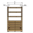 VINUOVO - MILANO - Escalier en bois 5 marches H88 cm - avec contre-marches - Palier L120 x P116 cm - Escalier rambardes des 2 côtés,Palier à droite et en face - vignette