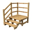 VINUOVO - MILANO - Escalier en bois 3 marches H54 cm - sans contre-marche - Palier L120 x P116 cm - Rambarde escalier gauche, palier gauche et en face - vignette