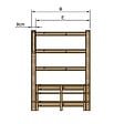 VINUOVO - MILANO - Escalier en bois 3 marches H54 cm - sans contre-marche - Palier L120 x P116 cm - Rambarde escalier gauche, palier gauche et en face - vignette