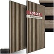TECTAKE - Panneaux acoustiques décoratifs en MDF placage bois véritable chêne foncé 110x50cm absorption phonique insonorisation murale - vignette