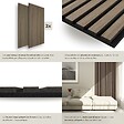 TECTAKE - Panneaux acoustiques décoratifs en MDF placage bois véritable chêne foncé 110x50cm absorption phonique insonorisation murale - vignette