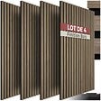 TECTAKE - Panneaux acoustiques muraux chêne foncé absorption phonique décoratifs en MDF placage bois véritable 4 pièces 110x50cm insonorisation - vignette