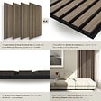 TECTAKE - Panneaux acoustiques muraux chêne foncé absorption phonique décoratifs en MDF placage bois véritable 4 pièces 110x50cm insonorisation - vignette