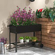 OUTSUNNY - Jardinière sur pieds potager dim. 104L x 39l x 80H cm étagère 2 roues + insert d'irrigation métal noir - vignette