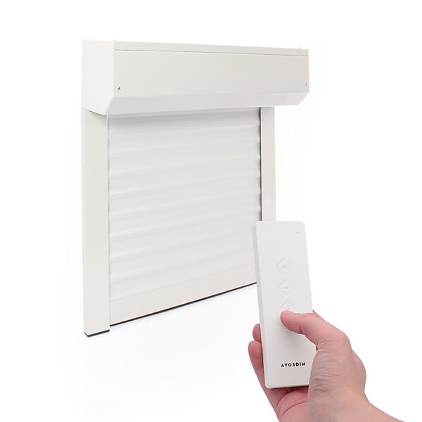 AVOSDIM - Volet roulant electrique radio Alu Blanc - L180 x H215 cm - Motorise - Recoupable - large