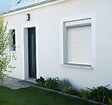 AVOSDIM - Volet roulant electrique filaire Alu Blanc - L120 x H140 cm - Motorise avec commande murale - Recoupable - vignette