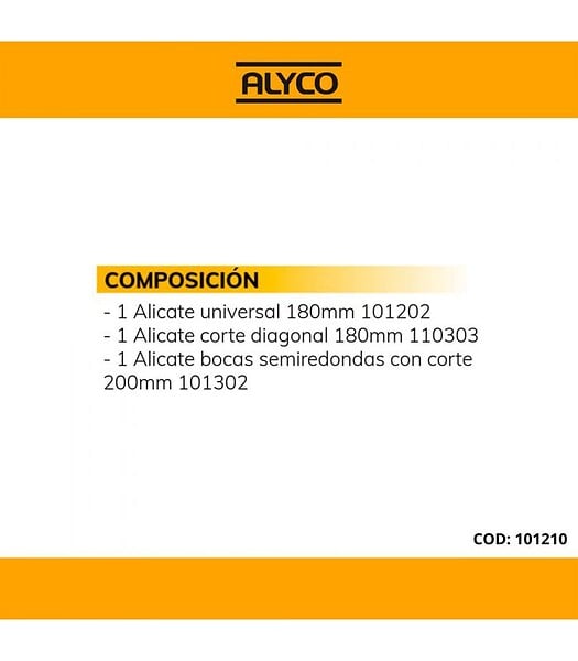 ALYCO - Set 3 Pinces Alyco 101210 - large