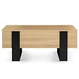 ID MARKET - Table basse plateau relevable rectangulaire PHOENIX bois et noir - vignette
