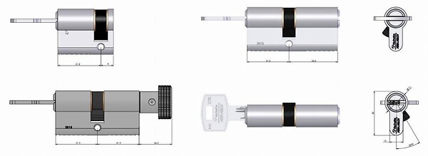 ASSA ABLOY - Cylindre double de sûreté type VELIX 30 X 30 laiton nickelé 5 clés réversibles brevetées - large