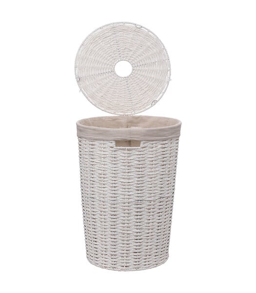 5 FIVE SIMPLY SMART - Panier à linge 40L Blanc tressé D 32 x H 58 cm - large