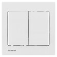SIEMENS - Double Poussoir Blanc Delta Iris + Plaque basic Blanc - vignette