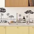 99DECO - Crédence cuisine en aluminium - motif plage noir - 240x50 cm (en 2 bandeaux) - vignette