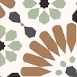 99DECO - Crédence cuisine en aluminium - effet carreaux de ciment marron et vert - 240x50 cm (en 2 bandeaux) - vignette