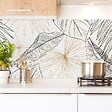 99DECO - Crédence cuisine en aluminium - floral noir et doré - 240x50 cm (en 2 bandeaux) - vignette