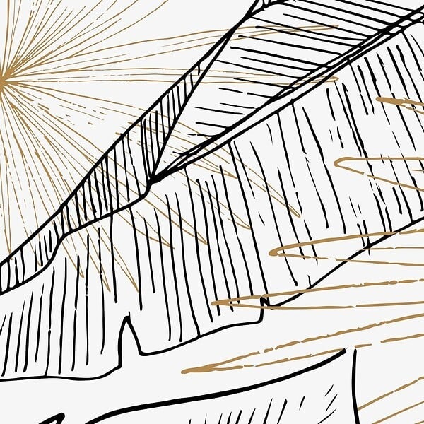 99DECO - Crédence cuisine en aluminium - floral noir et doré - 240x50 cm (en 2 bandeaux) - large