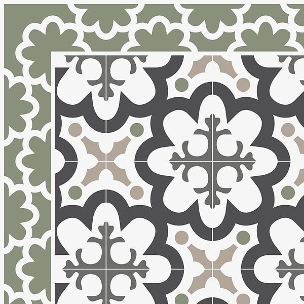 99DECO - Tapis antidérapant - Cassandre - vinyle - int./ext. - Vert - 50x120cm - large