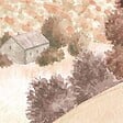 99DECO - Papier peint panoramique - Campagne - Rouge - intissé : 150g/m² - 7 lés : 336x270cm - vignette