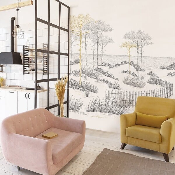 99DECO - Papier peint panoramique - Les Landes - Multicolore - intissé : 150g/m² - 7 lés : 336x270cm - large