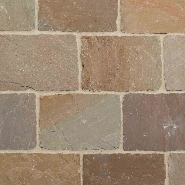 RO'MA NATURE - Pavé Grès Kandla Multicolore 20x14x3-5 cm (vendu au m² - 30 pavés/m²) - large
