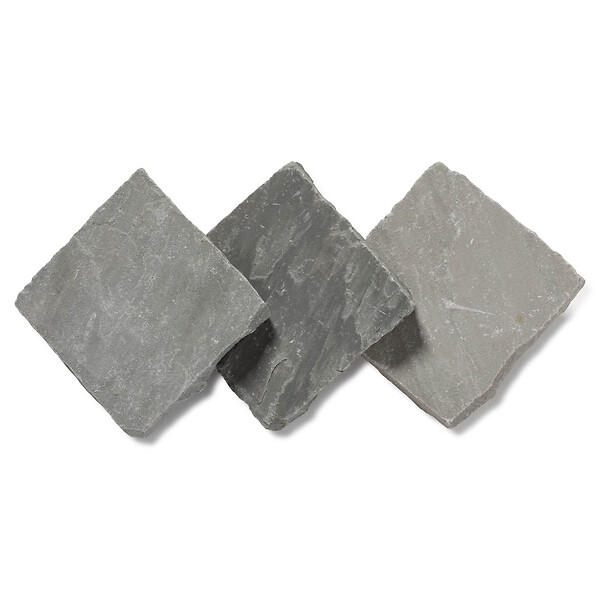 RO'MA NATURE - Pavé Grès Kandla Gris 14x14x2-2,5 cm (vendu au m² - 42 pavés/m²) - large