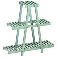 OUTSUNNY - Étagère à fleurs pyramidale en bois - porte plante bois 3 étagères - dim. 76L x 26l x 76H cm - sapin vert d'eau - vignette