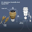 TIBELEC - Kit adaptateur bouteille équipé E27 or - vignette