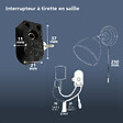 TIBELEC - Interrupteur à tirette avec cordon 25cm 2A 250V noir - vignette