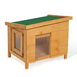 ID MARKET - Maison pour chat niche en bois avec porte basculante à lamelles - vignette