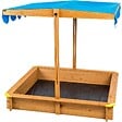 TECTAKE - Bac à Sable de Jardin Enfant en Bois avec 1 Toit et 1 Bâche 120x120x120cm bleu - vignette