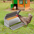 ID MARKET - Mangeoire XXL pour poules distributeur automatique à pédale en acier 10 KG - vignette