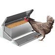 ID MARKET - Mangeoire XXL pour poules distributeur automatique à pédale en acier 10 KG - vignette