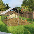 ID MARKET - Enclos poulailler 12 m² 4x3 M avec grand perchoir 4 niveaux en bois acier galvanisé - vignette