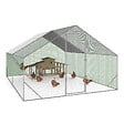 ID MARKET - Enclos poulailler 12 m² 4x3 M avec grand perchoir 4 niveaux en bois acier galvanisé - vignette