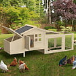 ID MARKET - Poulailler sur pilotis avec enclos et pondoir en bois - vignette