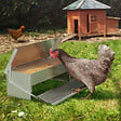 ID MARKET - Mangeoire XL pour poules distributeur automatique à pédale en acier 5 KG - vignette