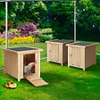 ID MARKET - Lot de 3 clapiers en bois pondoirs pour poules nichoirs avec fond - vignette
