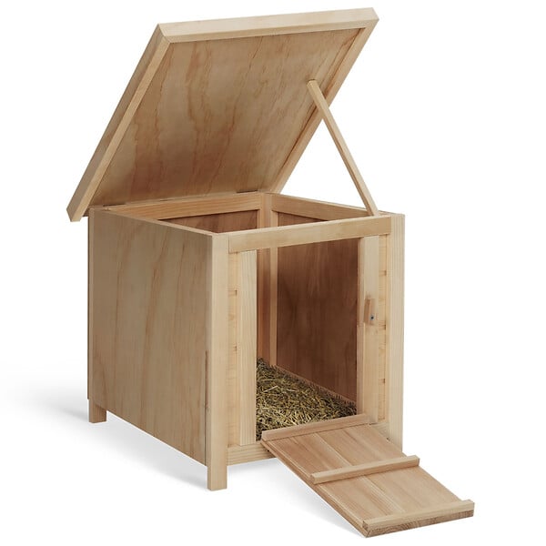 ID MARKET - Lot de 3 clapiers en bois pondoirs pour poules nichoirs avec fond - large