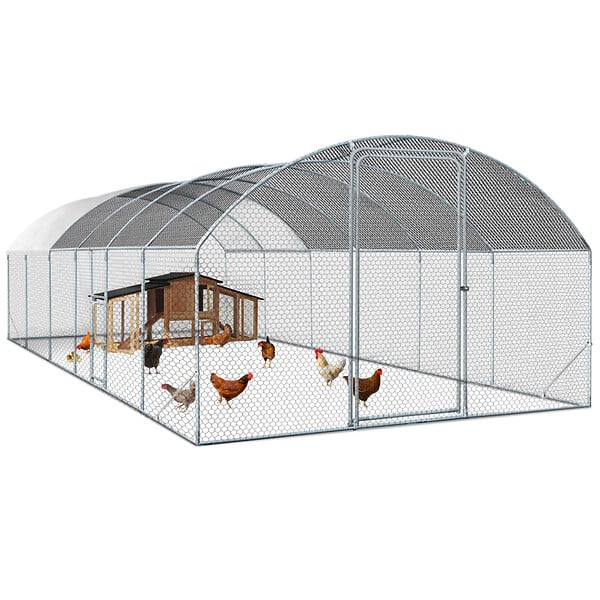 ID MARKET - Enclos poulailler dôme 22,5 m² parc grillagé 3x7,5 M avec porte latérale - large