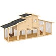 ID MARKET - Poulailler VIP avec pondoir et clapier double XXL en bois - vignette