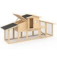 ID MARKET - Poulailler VIP avec pondoir et clapier double XXL en bois - vignette