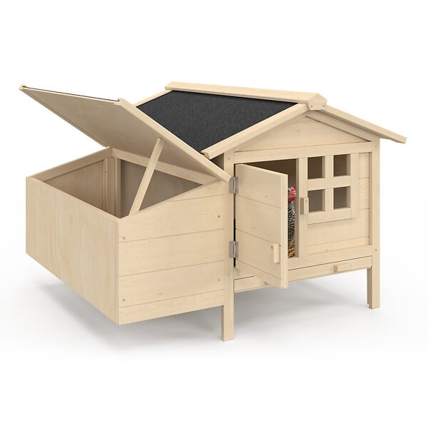 ID MARKET - Poulailler sur pilotis XXL avec pondoir en bois - large